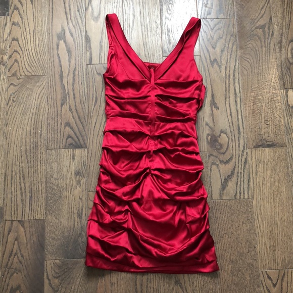 Express Silk Red Dress - Picture 3 of 8